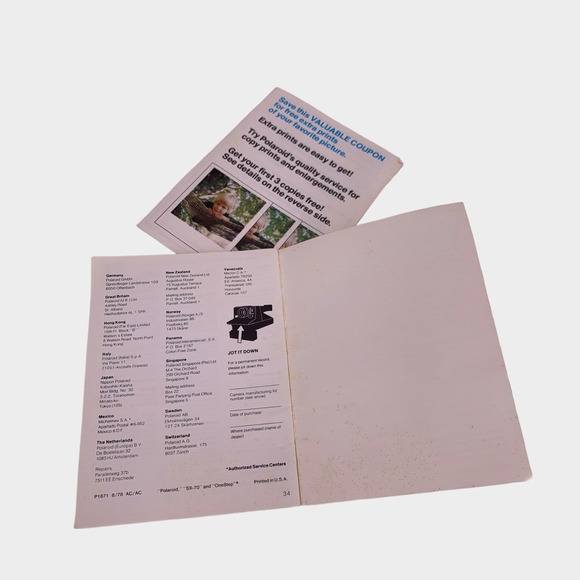 VTG Polaroid Gray Rainbow Stripe One Step Land Camera With Flash UNTESTED - Picture 11 of 11